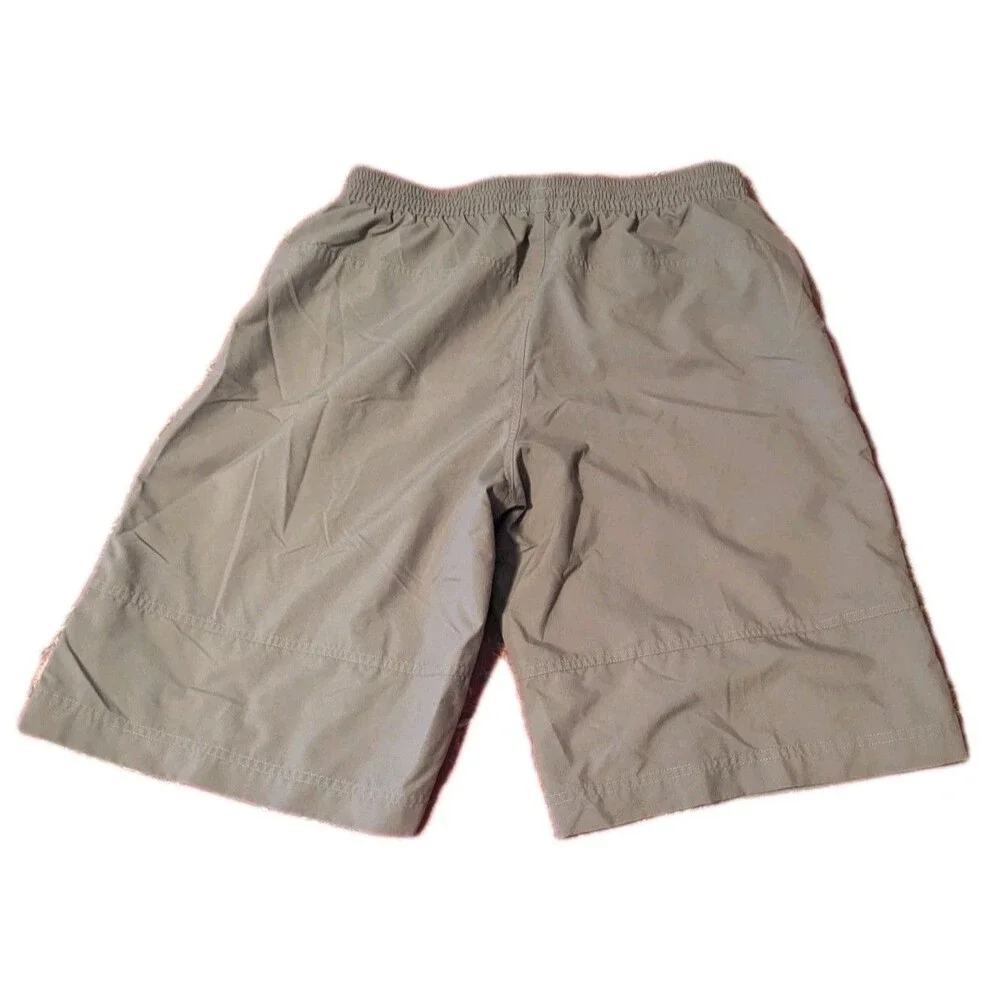 Y2K Nike Mens Gray Elastic Waistband Pull On Drawstring Cargo Shorts Size XL